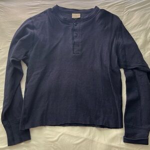 Mens Blue LL Bean LS Cotton/Wool Shirt Size Small EUC